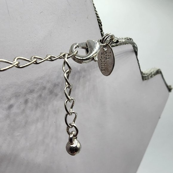 LIA SOPHIA COTTON CANDY Silver Pink Teardrop Floating Bead Signed Necklace - Picture 12 of 12